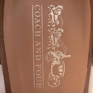 Coach and Four open toe heels